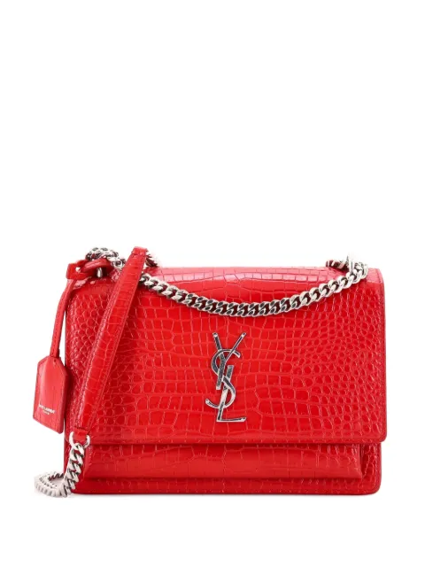 Saint Laurent Pre-Owned Sunset Crocodile Embossed Leather Medium crossbody bag