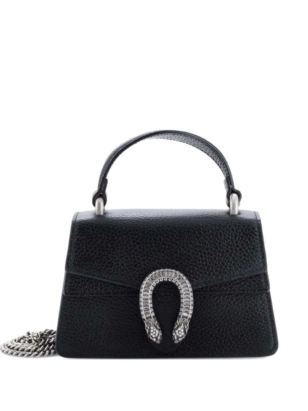 Gucci Pre-Owned Dionysus Top Handle Bag Leather with Crystals Mini satchel - Nero