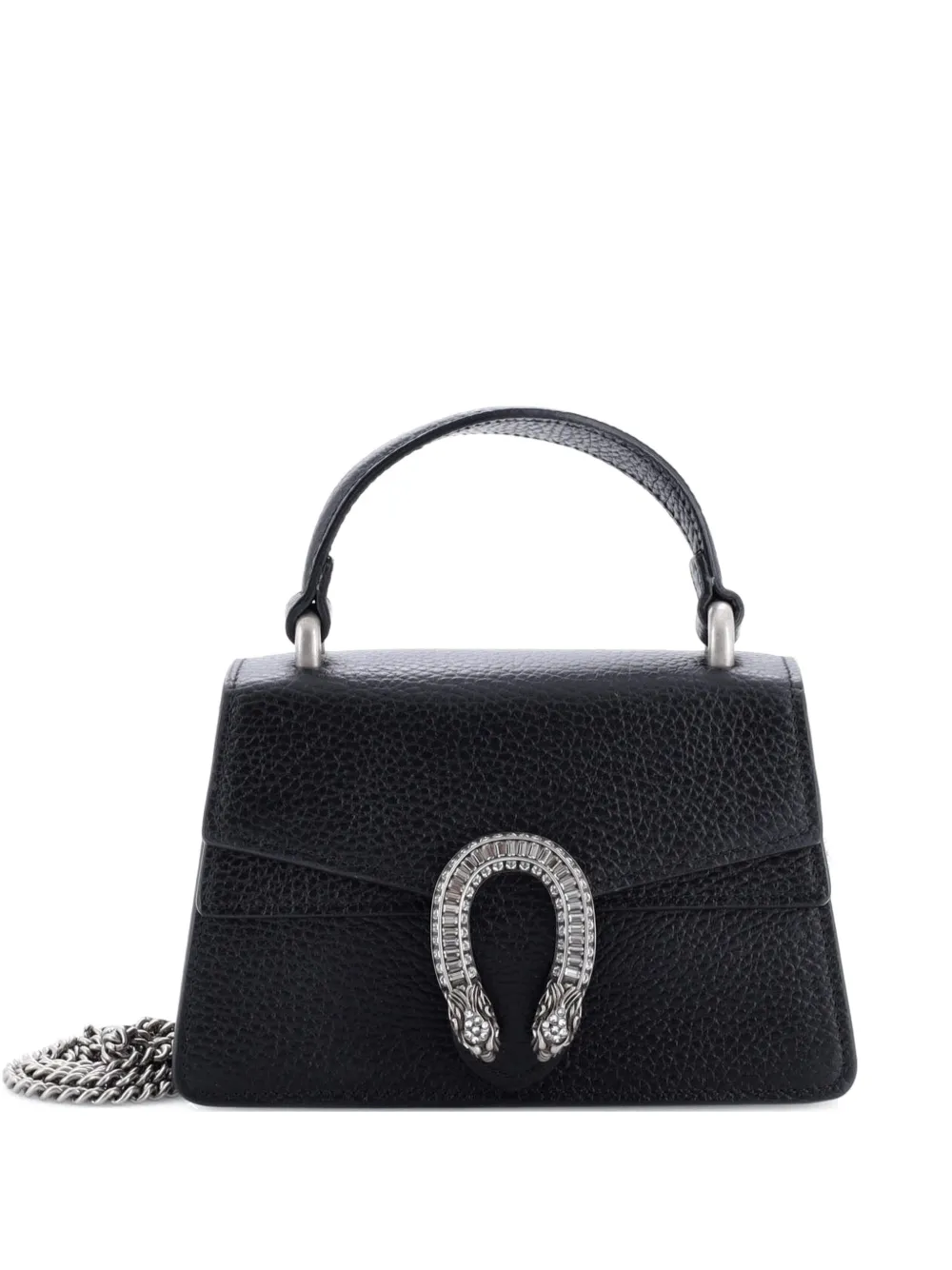 Gucci Pre-Owned Dionysus Top Handle Bag Leather with Crystals Mini satchel - Nero