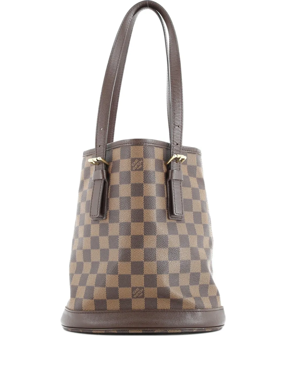 Pre-owned Louis Vuitton Marais Damier Bucket Bag In Brown