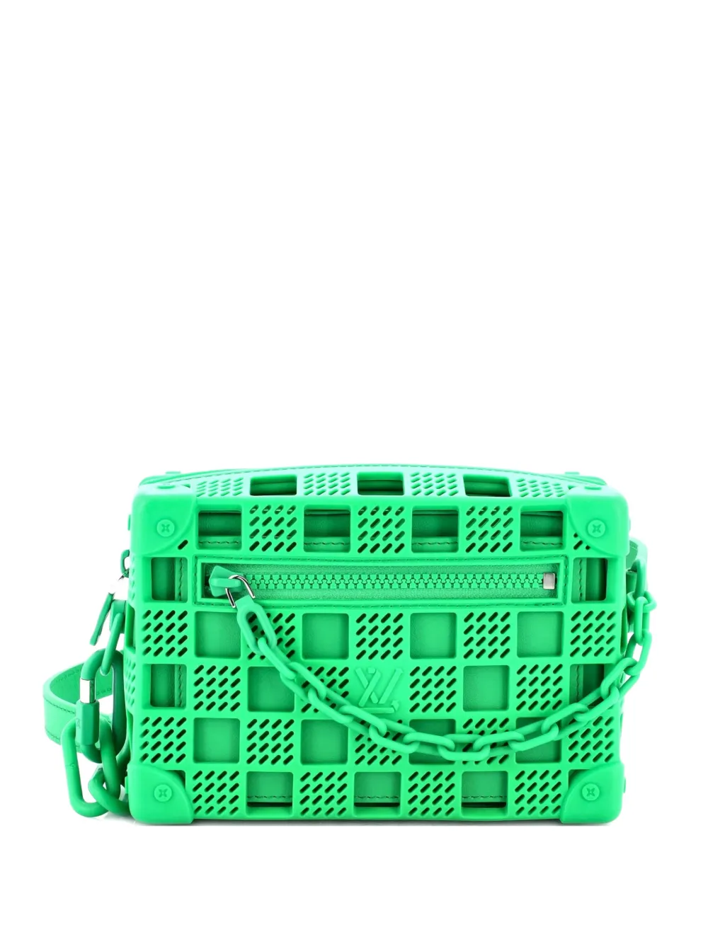 Pre-owned Louis Vuitton Soft Trunk Bag Recycled Rubber Mini Crossbody Bag In Green