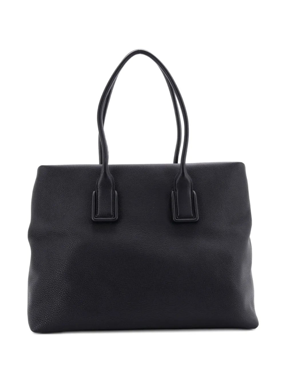 Pre-owned Bottega Veneta Mount Leather Tote Bag In Black