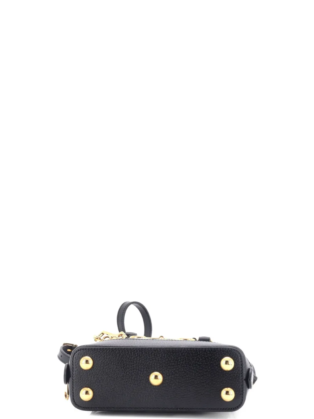 Pre-owned Gucci X Adidas Horsebit 1955 Top Handle Bag Leather With Applique Mini Satchel In Black