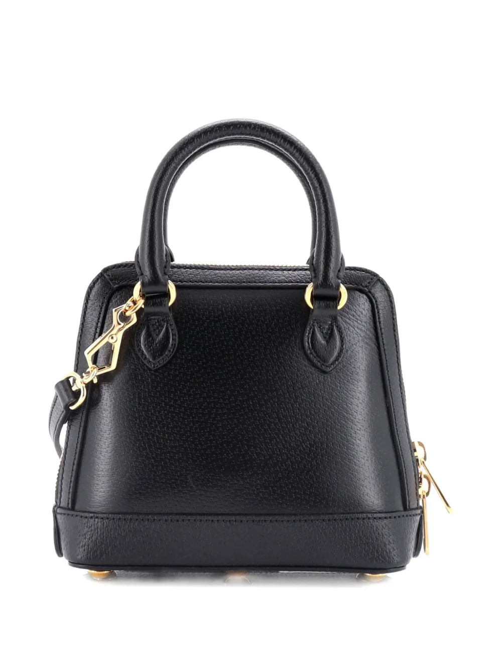 Pre-owned Gucci X Adidas Horsebit 1955 Top Handle Bag Leather With Applique Mini Satchel In Black