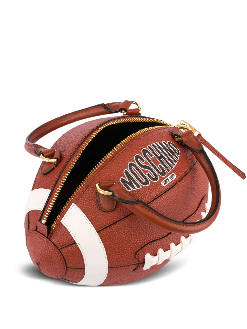  Moschino Rugby-ball-shape Shoulder Bag - Brown 