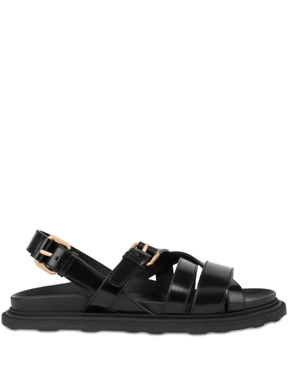 Moschino Sandali in pelle con fibbia - Nero