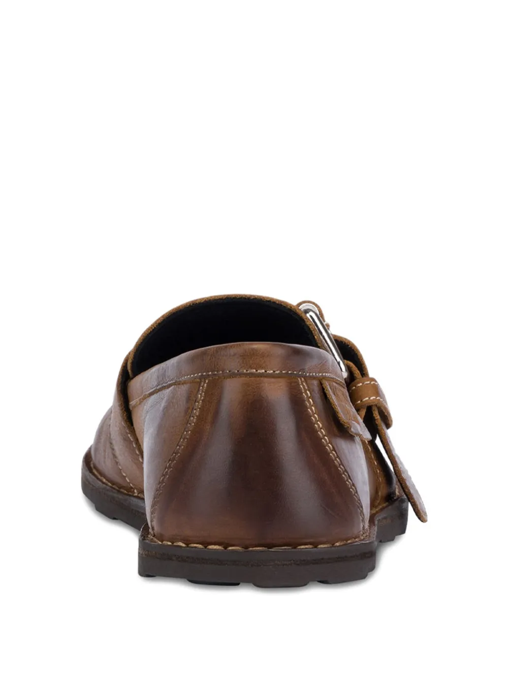 Moschino Leren loafers met gesp Bruin