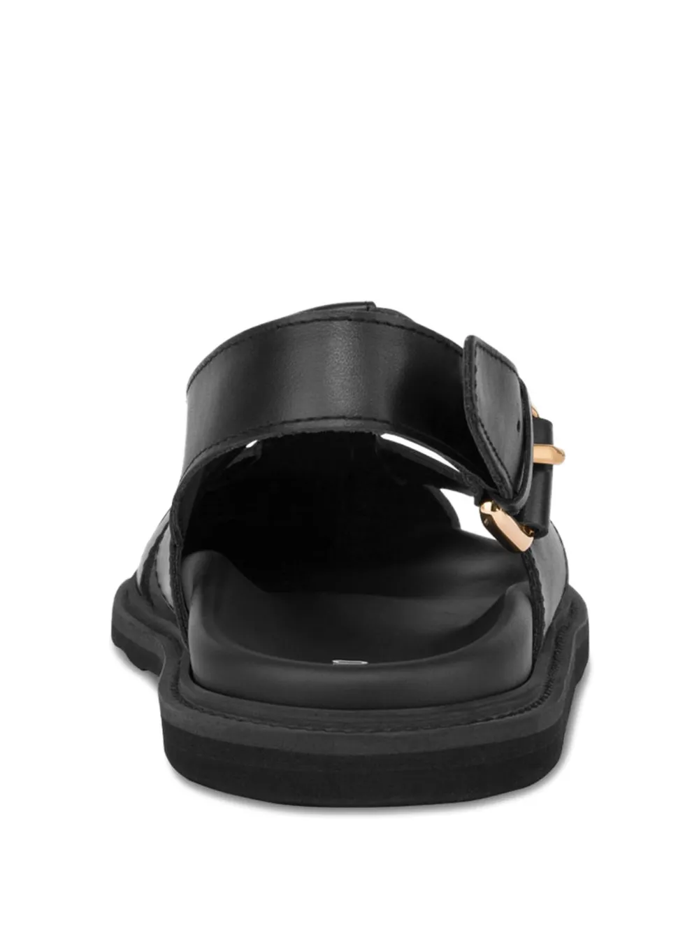 Moschino Leren sandalen met logodetail Zwart