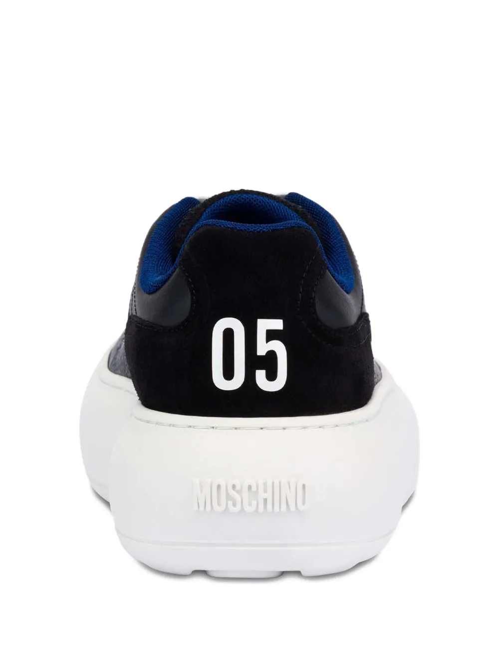 Moschino Leren sneakers met plateauzool Zwart