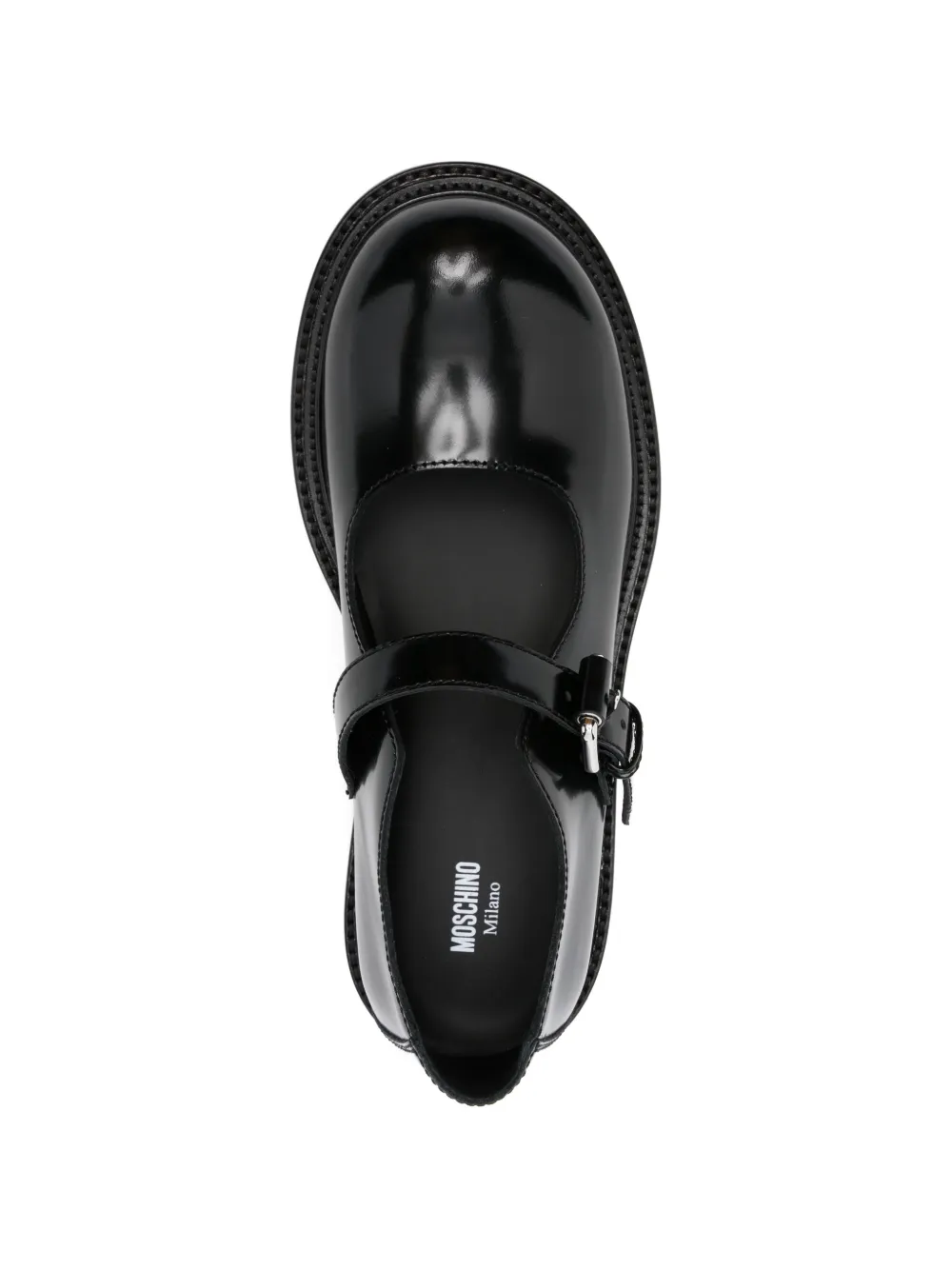 Moschino buckle-strap loafers Zwart