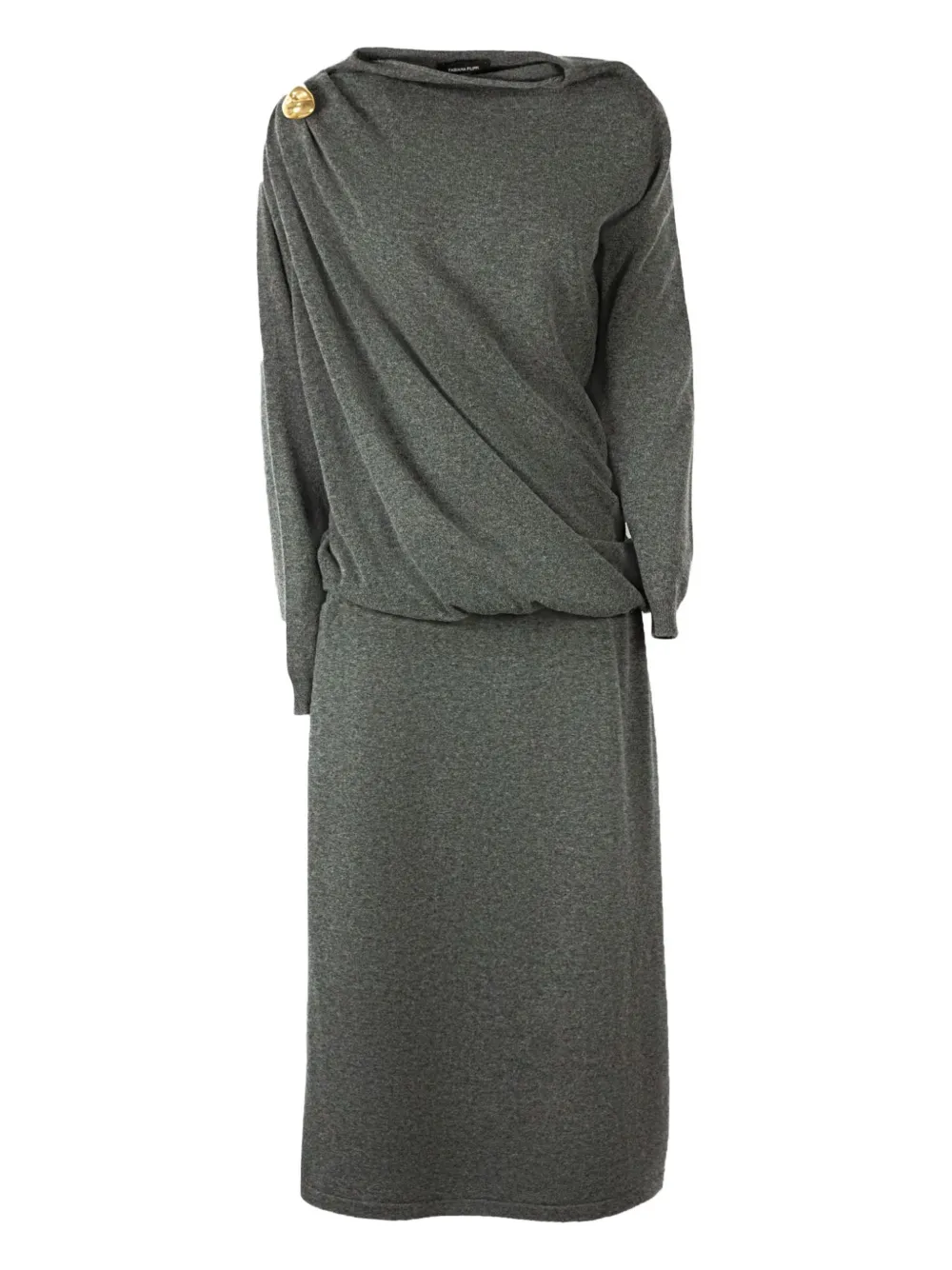 Fabiana Filippi Long-sleeve Midi Dress In Gray
