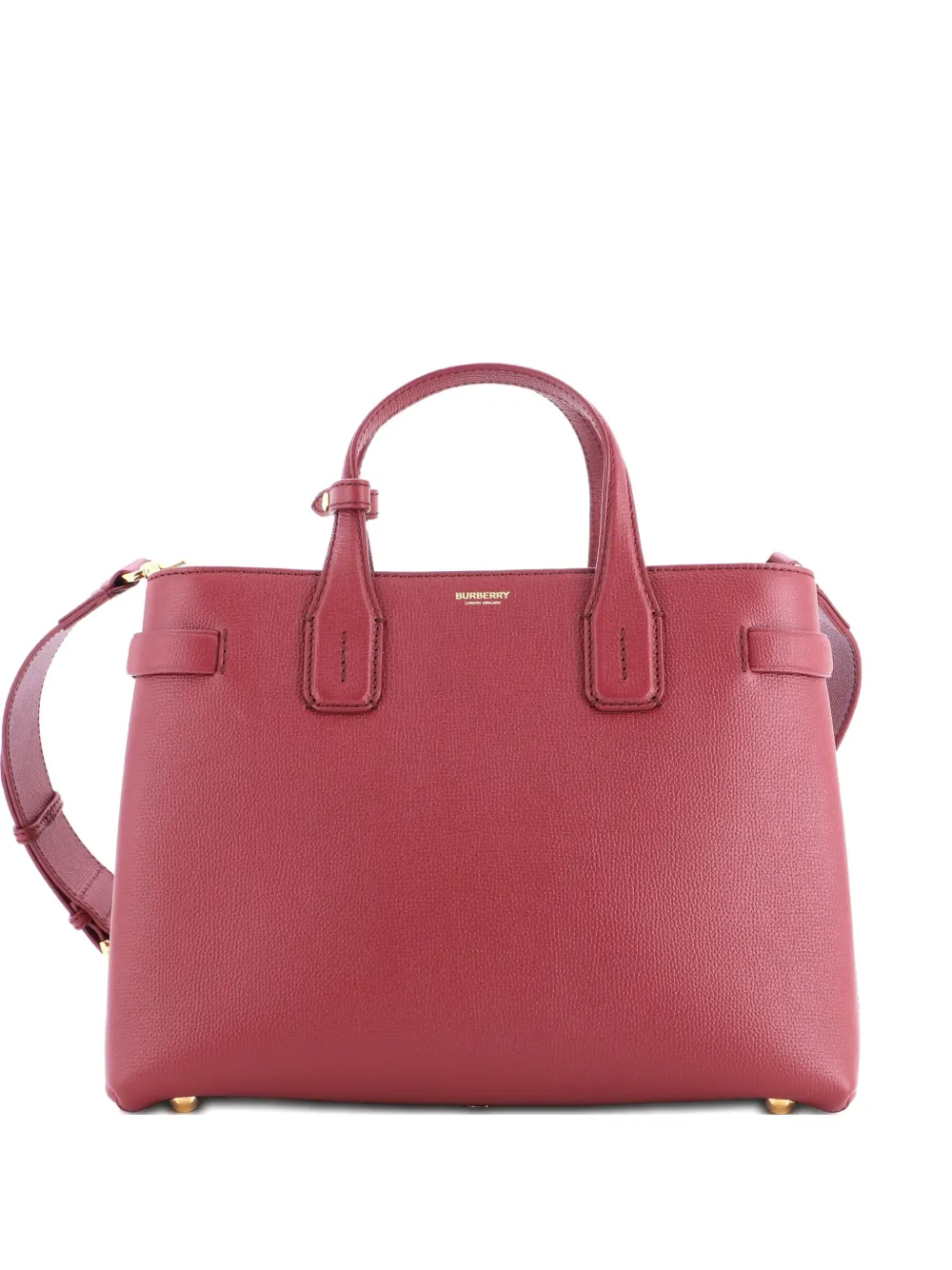 Burberry Pre-Owned Banner NM Leather with House Check Canvas Medium tote bag - Rosso