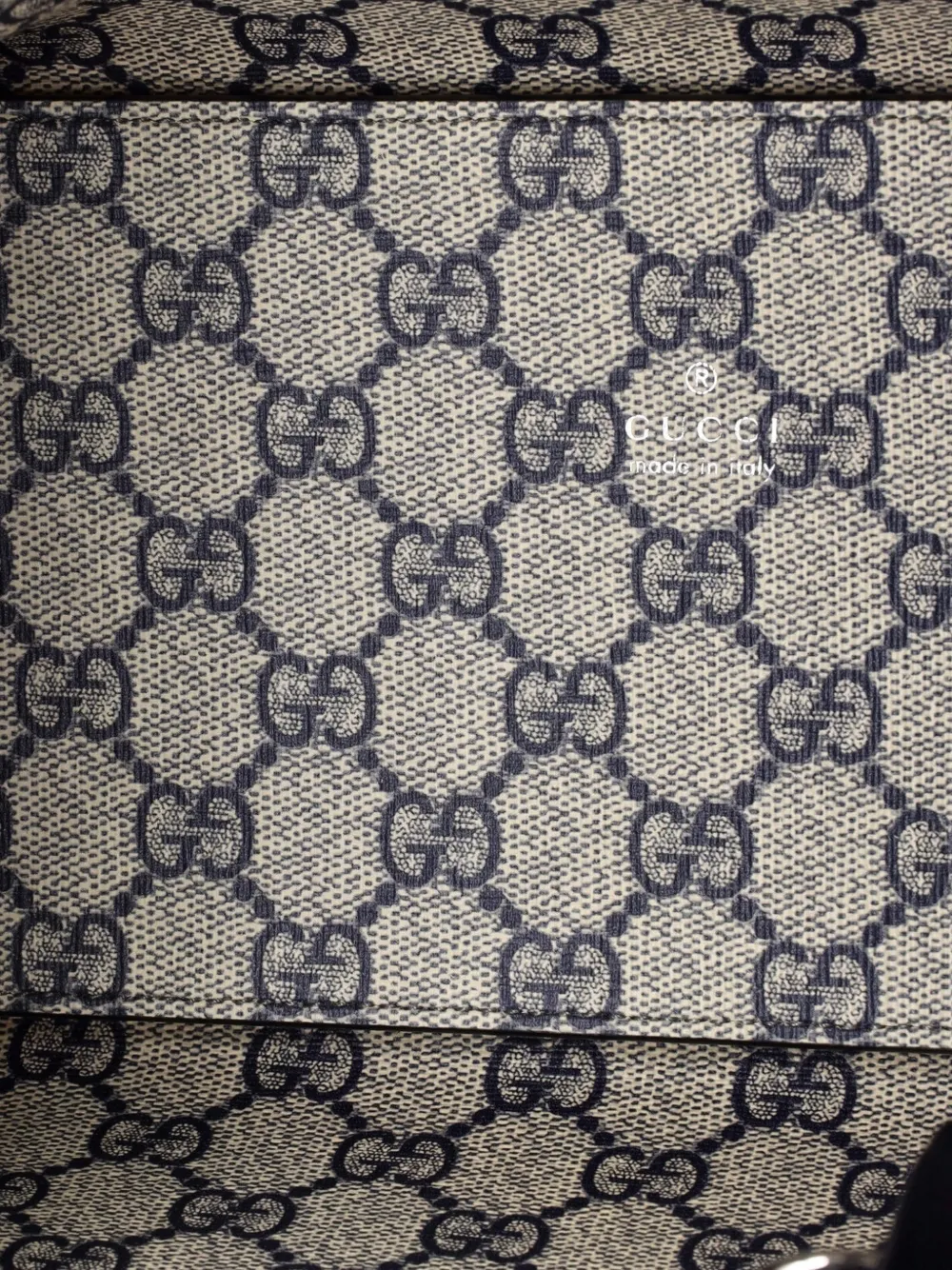 GUCCI Pre-owned Logo Shopper Tote Printed Canvas Small Shoulder Bag In Blue