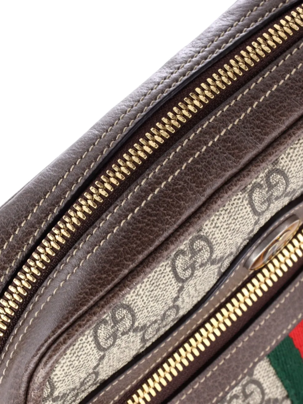 Pre-owned Gucci Ophidia Gg Coated Canvas Small Belt Bag In Brown