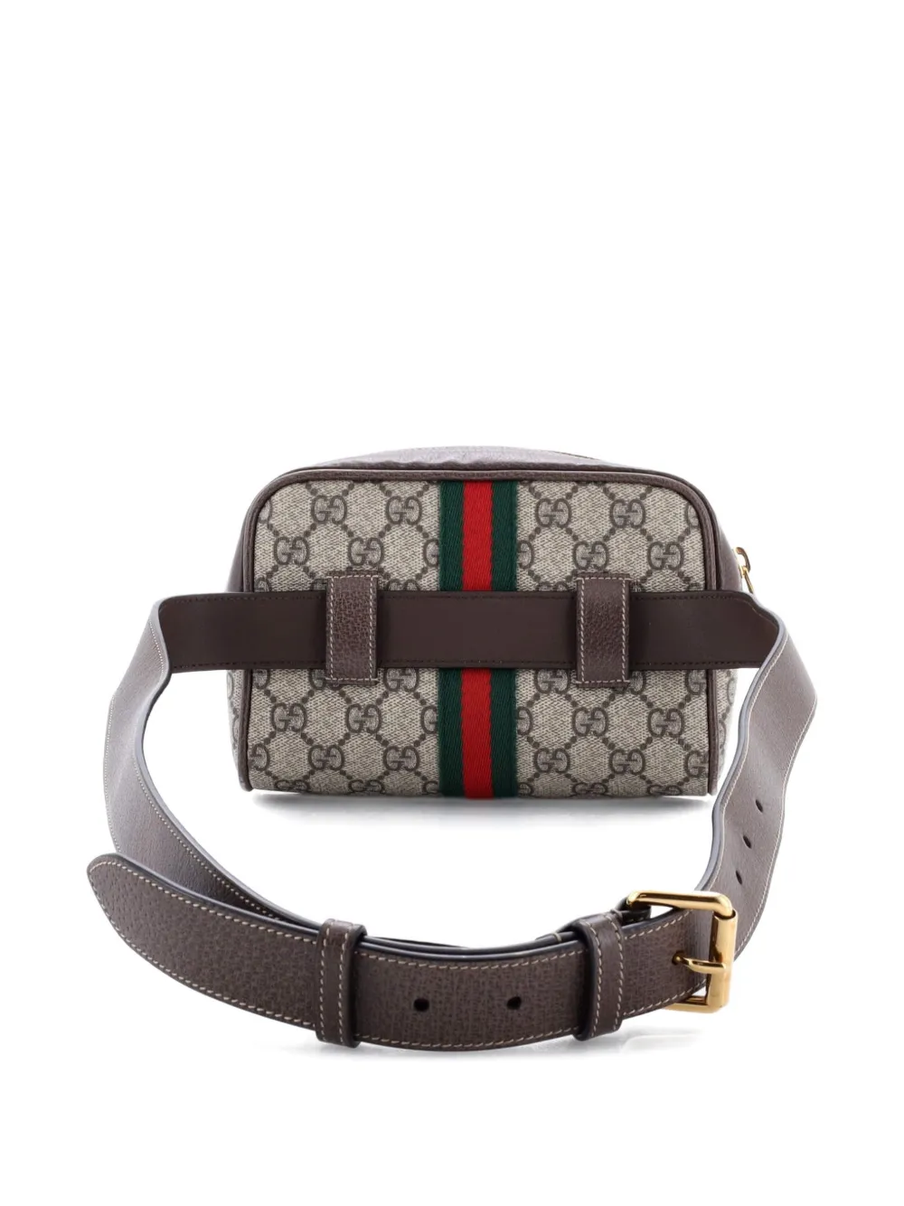 Pre-owned Gucci Ophidia Gg Coated Canvas Small Belt Bag In Brown