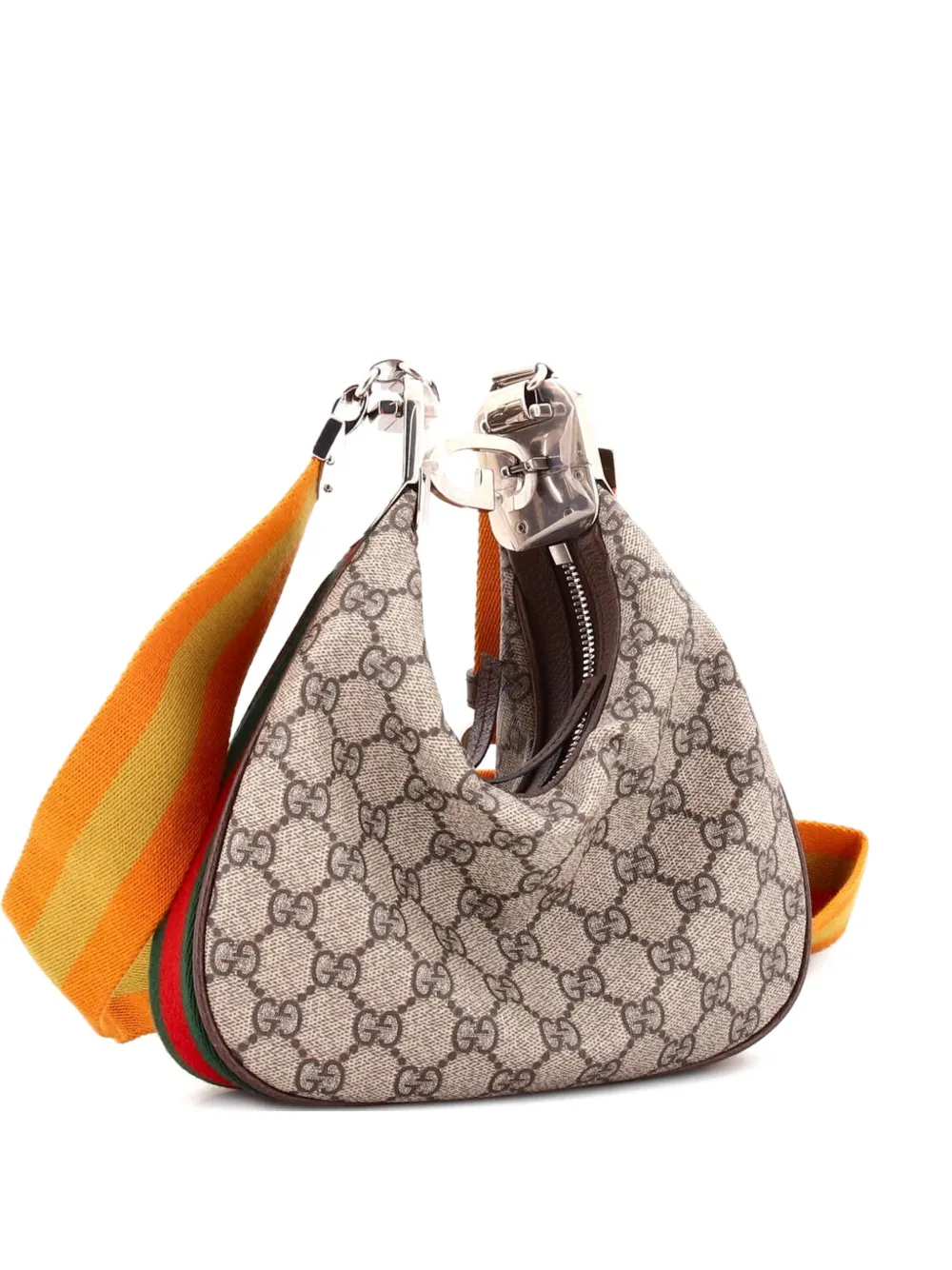 Click to view more detailed imagery on our partner's website Pre-owned Gucci Attache Shoulder Bag Gg Coated Canvas Small Hobo Bag In Brown