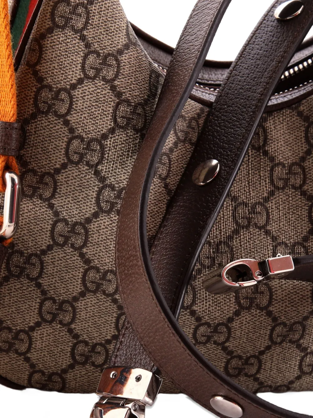 GUCCI Pre-owned Attache Shoulder Bag Gg Coated Canvas Small Hobo Bag In Brown