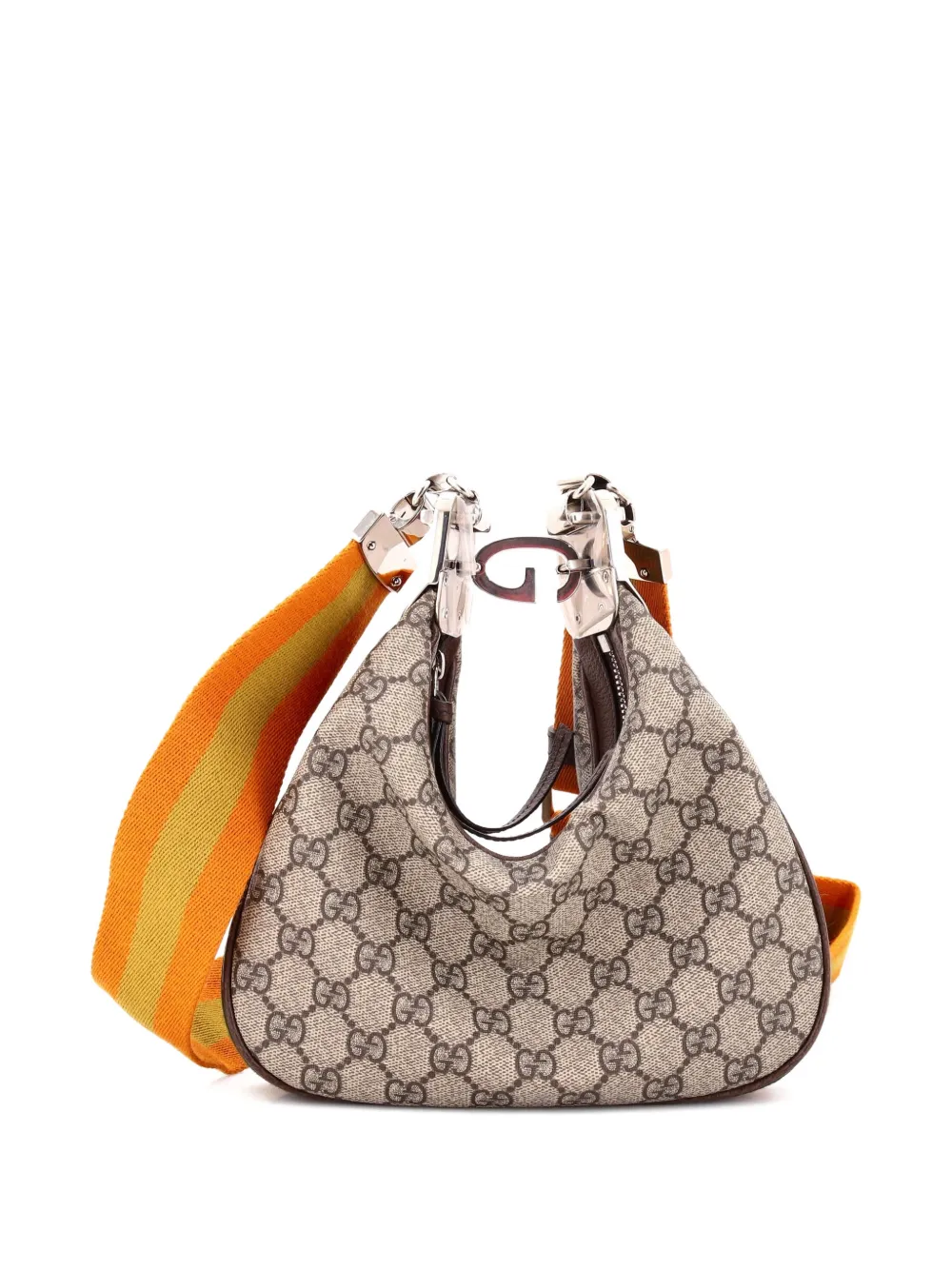 GUCCI Pre-owned Attache Shoulder Bag Gg Coated Canvas Small Hobo Bag In Brown