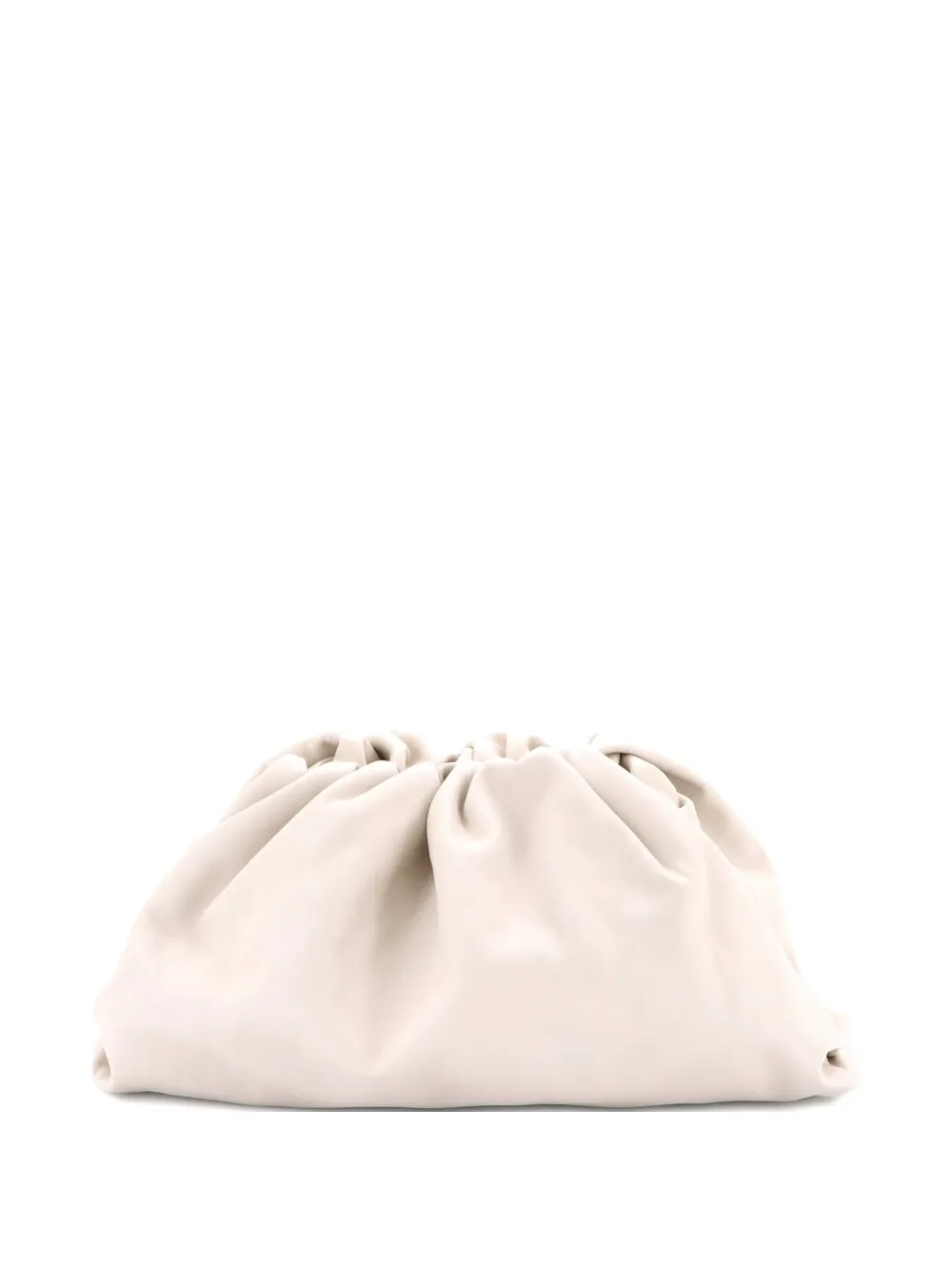 Pre-owned Bottega Veneta The Pouch Leather Teen Clutch Bag In Neutral