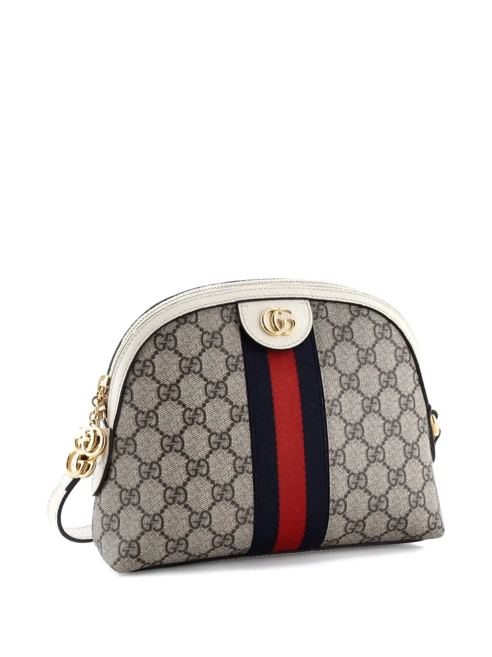 GUCCI Pre-owned Ophidia Dome Gg Coated Canvas Small Shoulder Bag In Brown