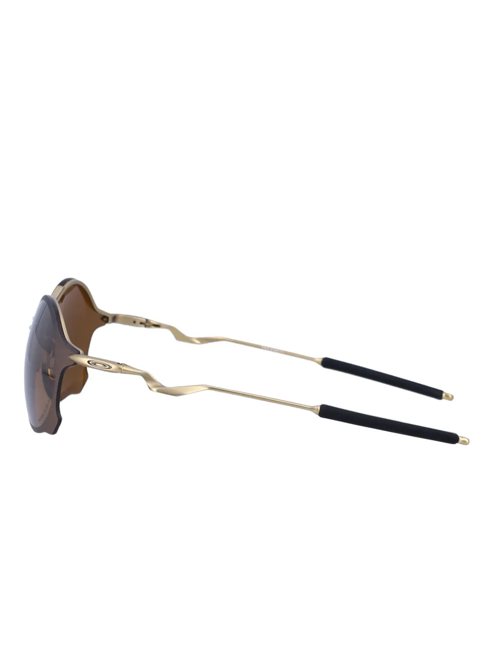 Oakley Zonnebril met rond titanium montuur Bruin