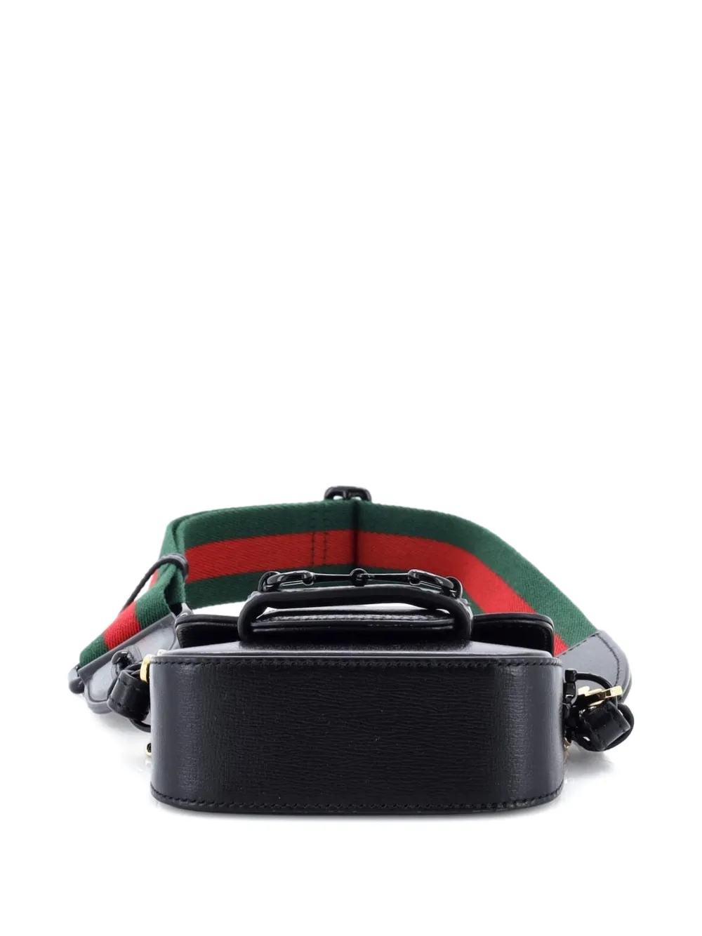 Pre-owned Gucci Horsebit 1955 Flap Wallet With Strap Leather Crossbody Bag In Black