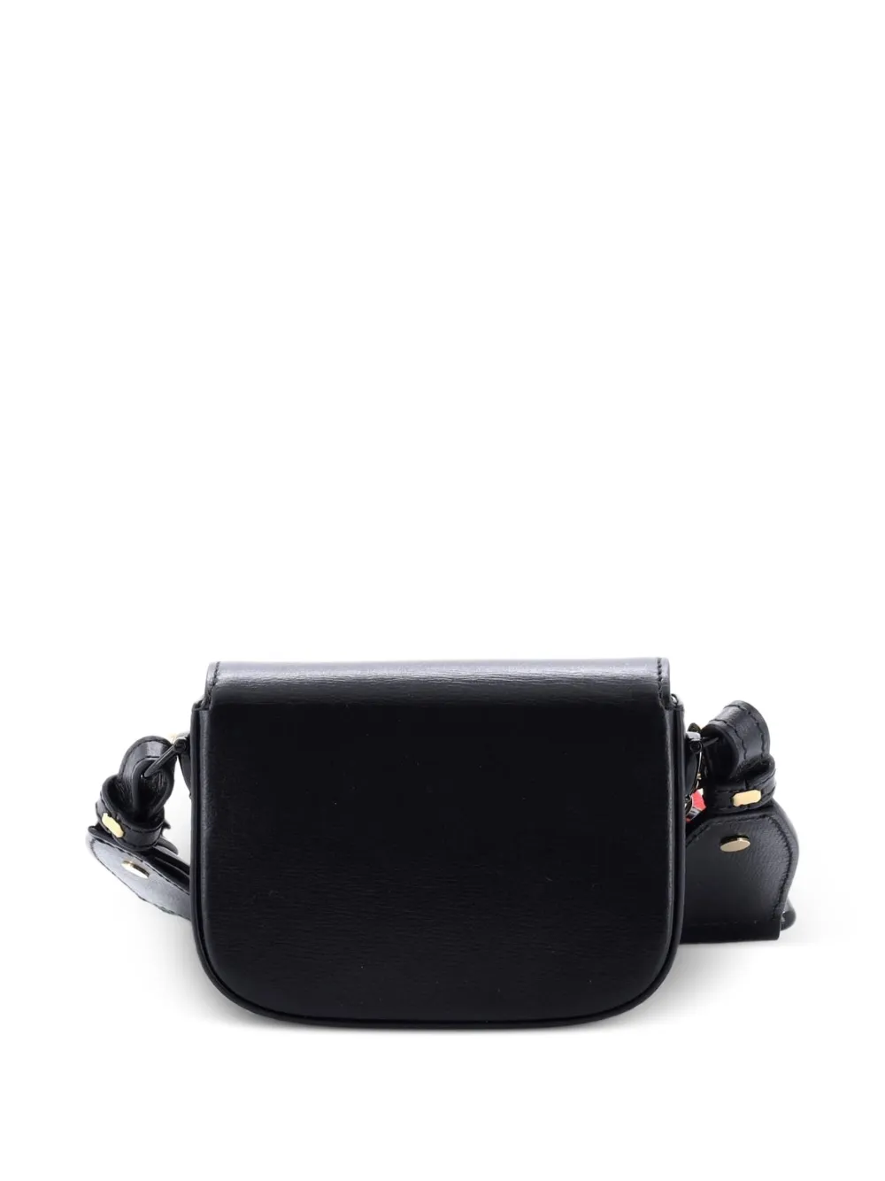 Gucci Pre-owned Horsebit 1955 Flap Wallet with Strap Leather Crossbody Bag in Black, view 2