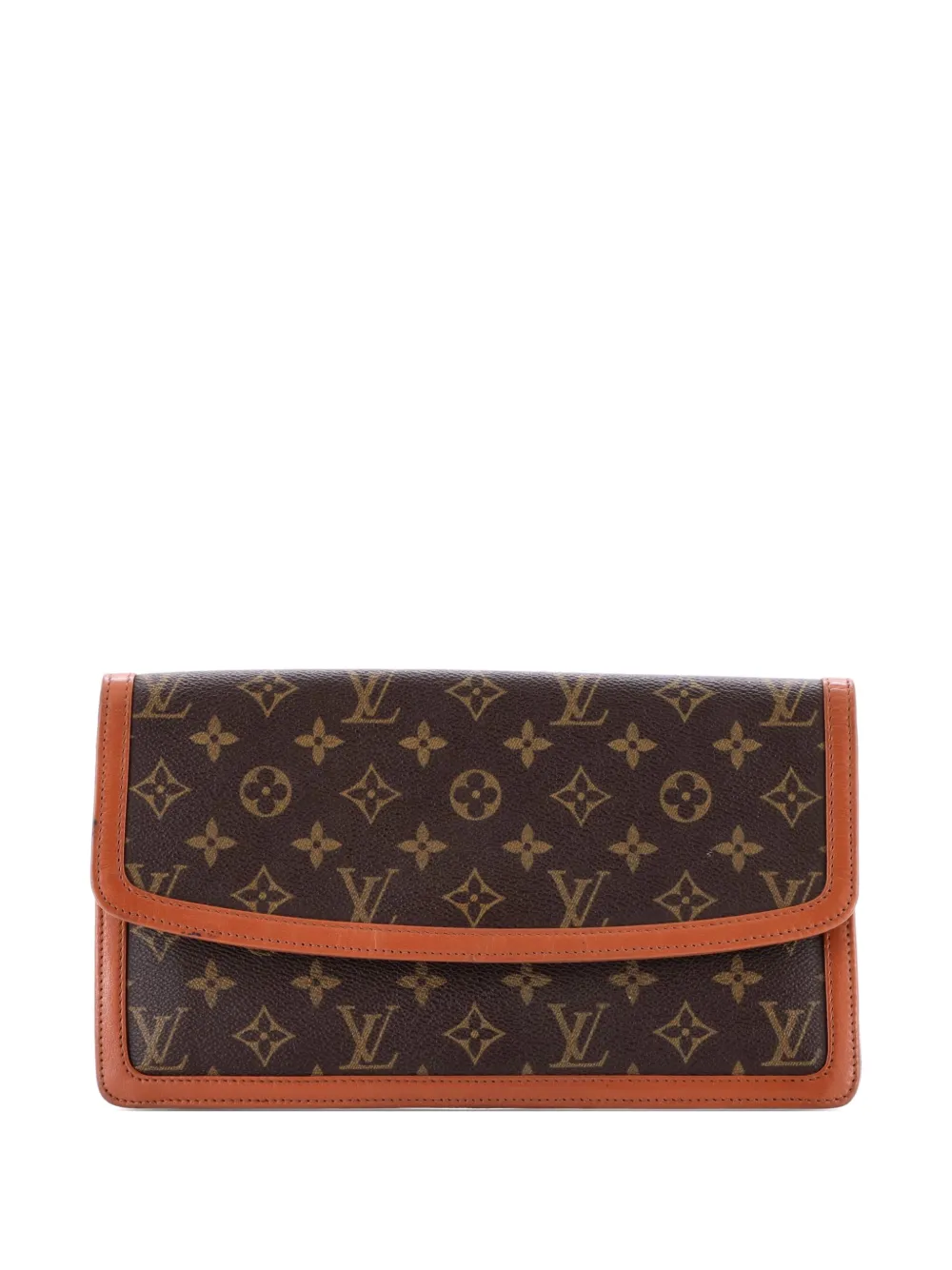 Pre-owned Louis Vuitton Dame Pochette Monogram Canvas Gm Clutch Bag In Brown