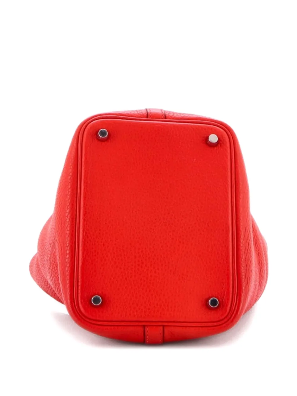 HERMES Pre-owned Picotin Lock Bag Clemence Pm Bucket Bag In Red