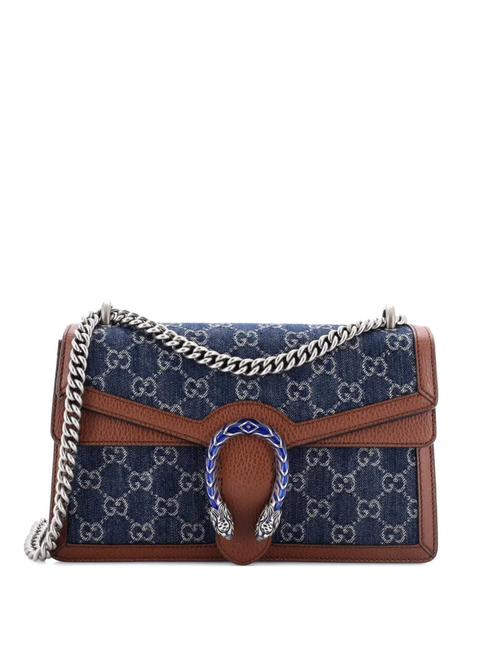 Pre-owned Gucci Dionysus Bag Gg Denim Small Shoulder Bag In Blue