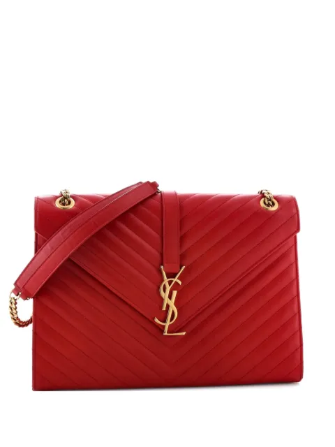 Saint Laurent Pre-Owned Classic Monogram Envelope Satchel Matelasse Chevron Leather Large shoulder bag