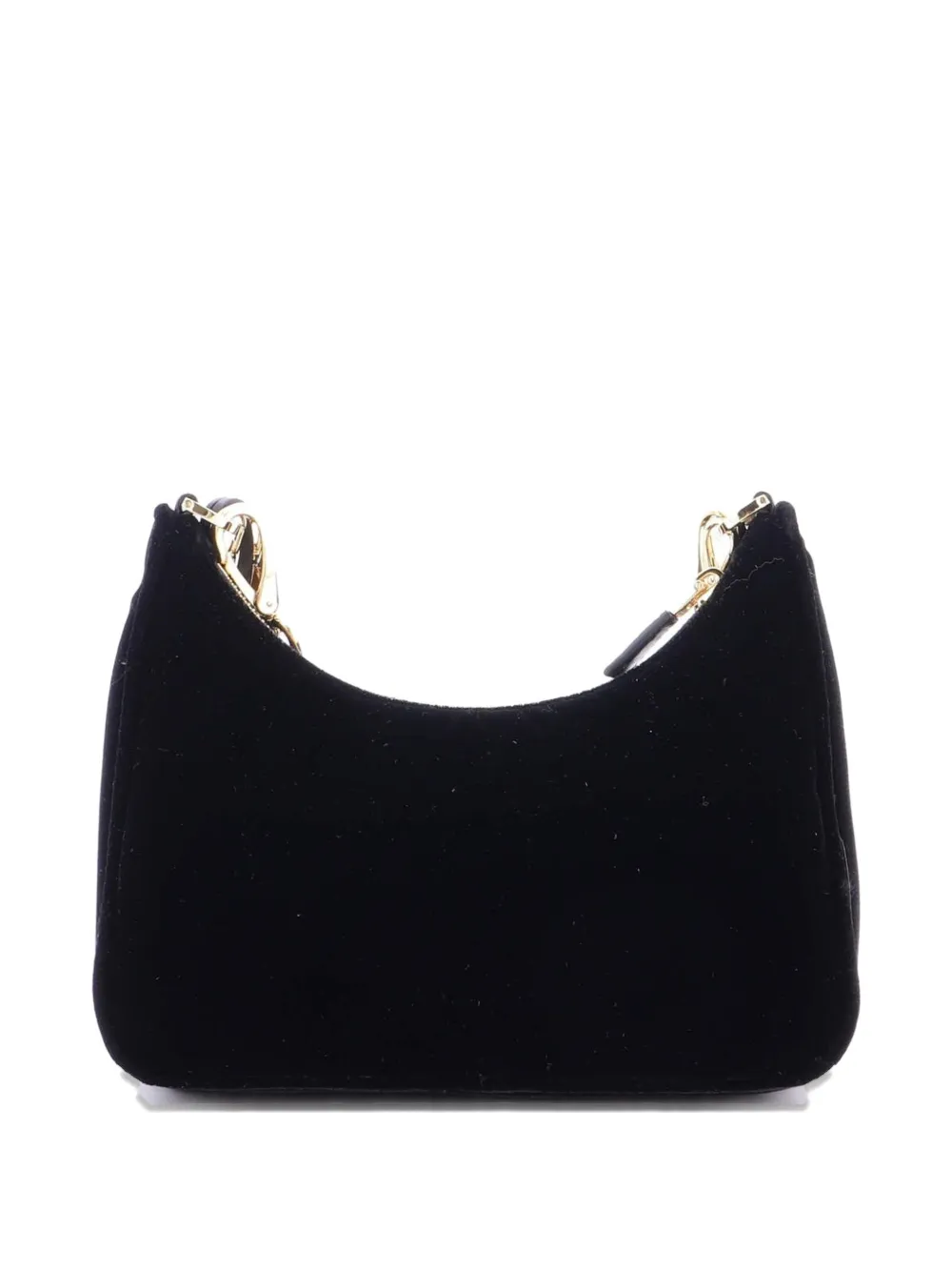 Pre-owned Prada Re-edition 1995 Hobo Velvet Mini Shoulder Bag In Black