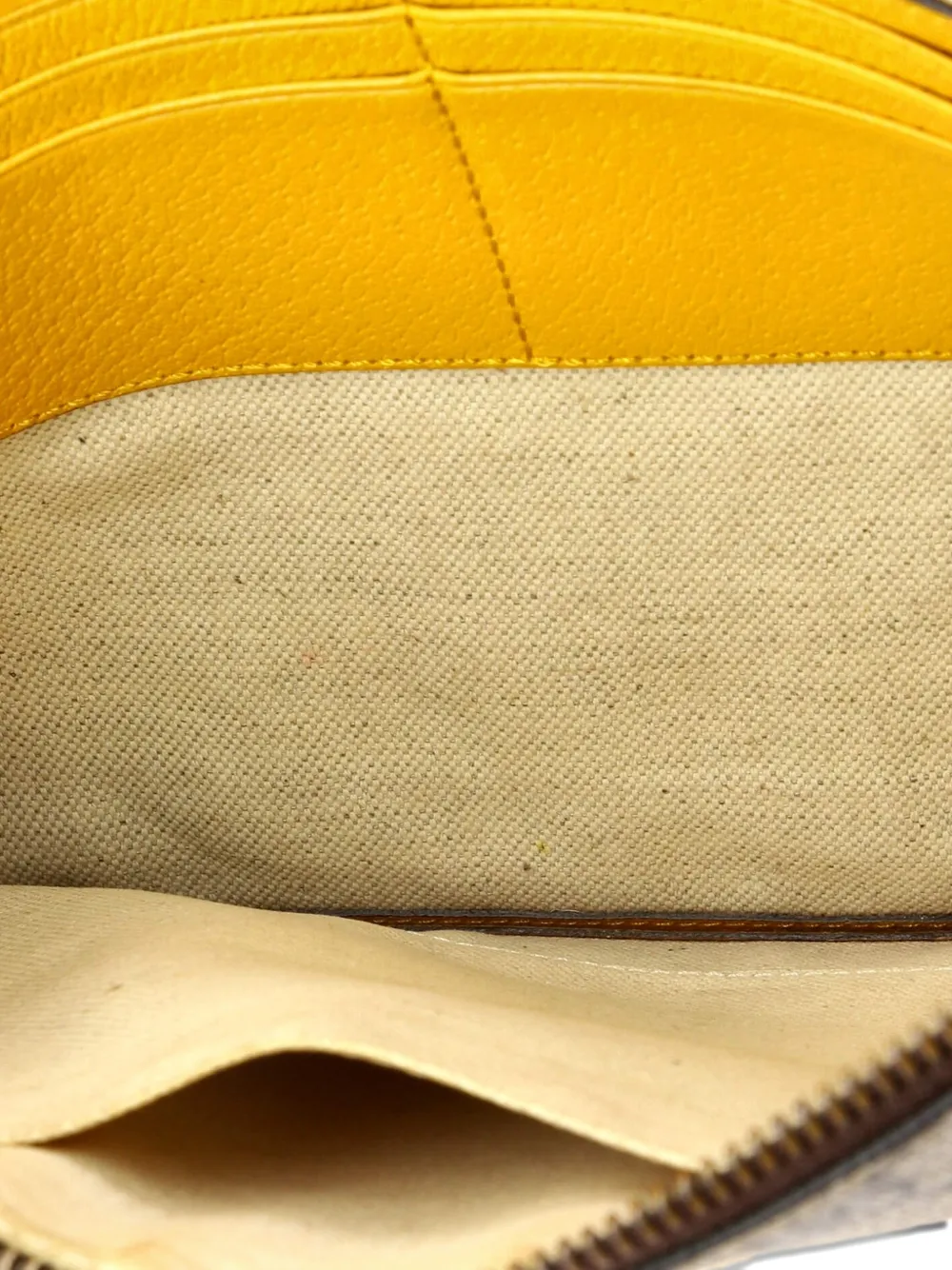 GUCCI Pre-owned Neo Vintage Wristlet Pouch Gg Coated Canvas Clutch Bag In Brown