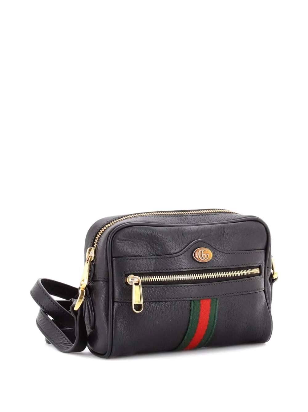 GUCCI Pre-owned Ophidia Shoulder Bag Leather Mini Crossbody Bag In Black