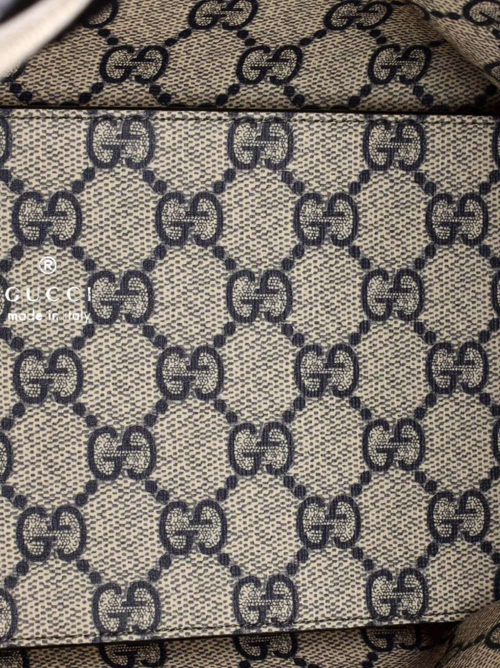 GUCCI Pre-owned Logo Shopper Tote Printed Canvas Small Shoulder Bag In Blue