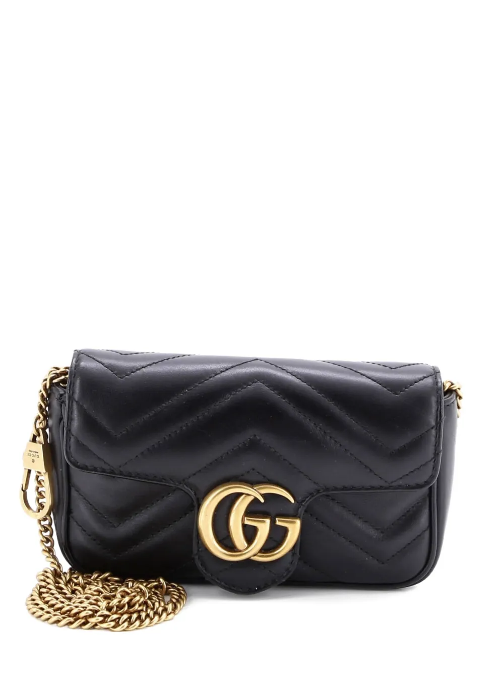Gucci Pre-Owned GG Marmont Flap Bag Matelasse Leather Super Mini crossbody bag - Nero