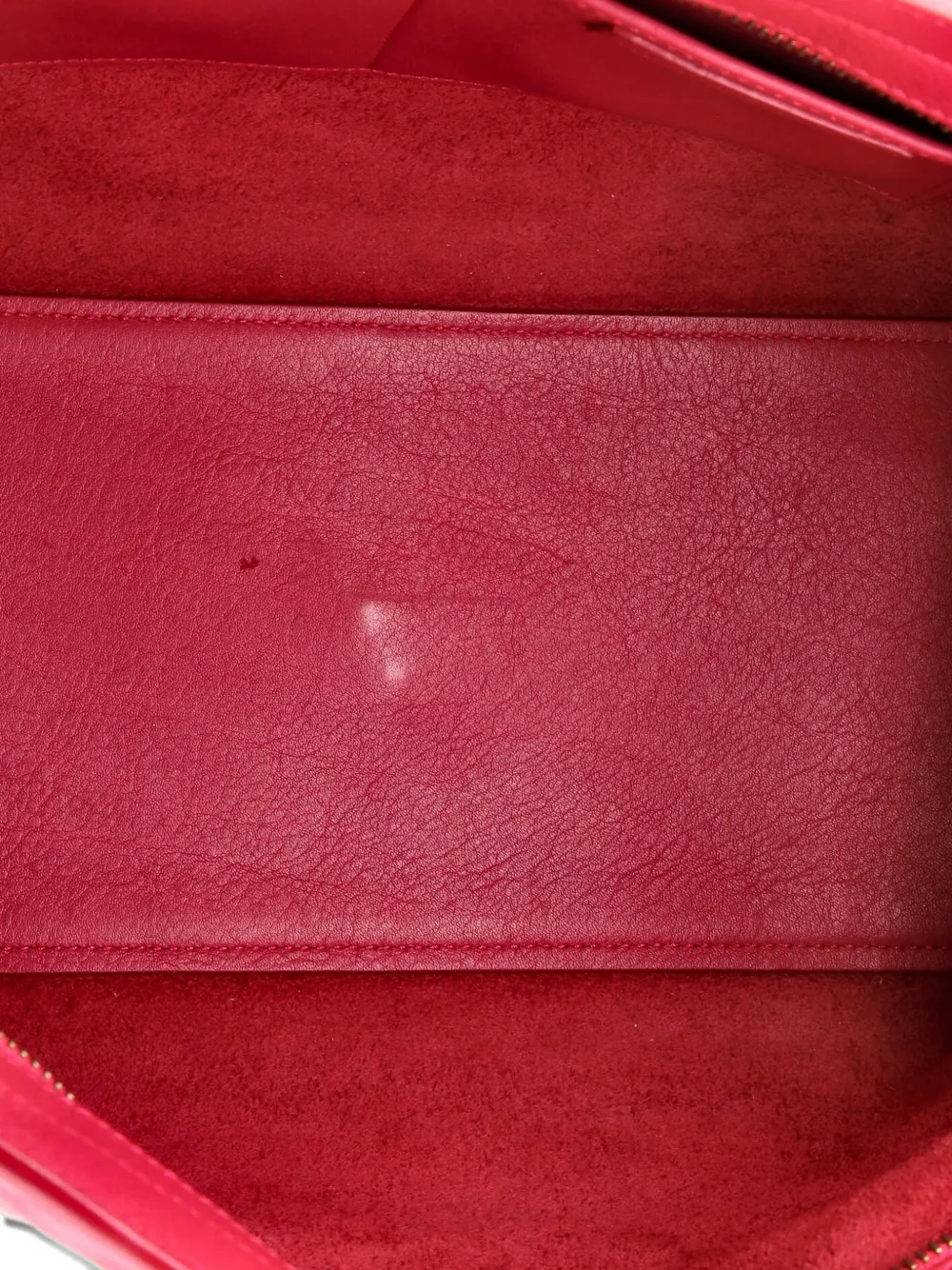 Pre-owned Saint Laurent Classic Y Cabas Leather Small Satchel In Pink