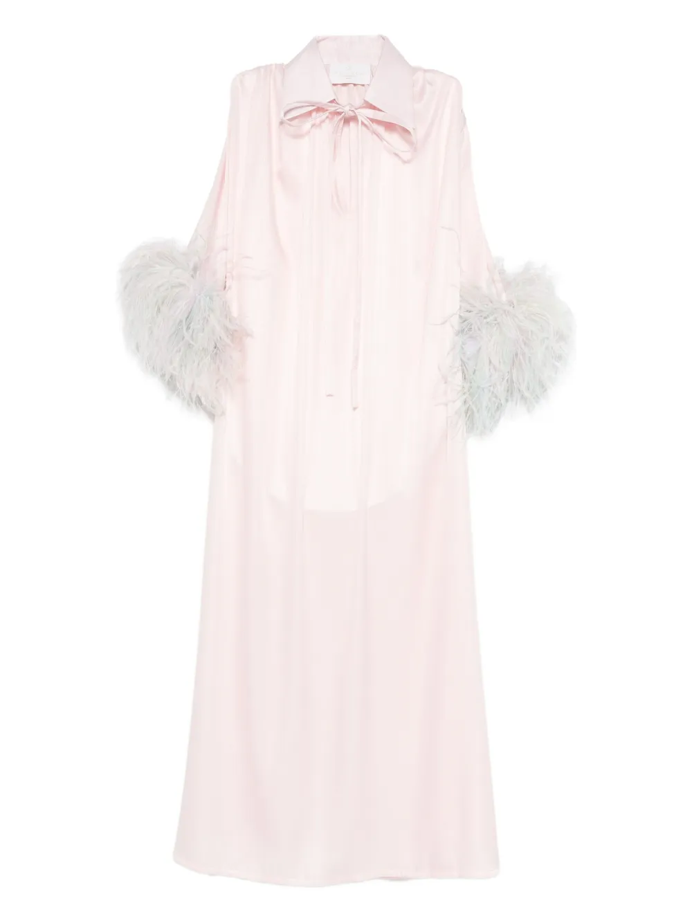 Reem Al Dhaheri Caftano con bordo di piume - Rosa