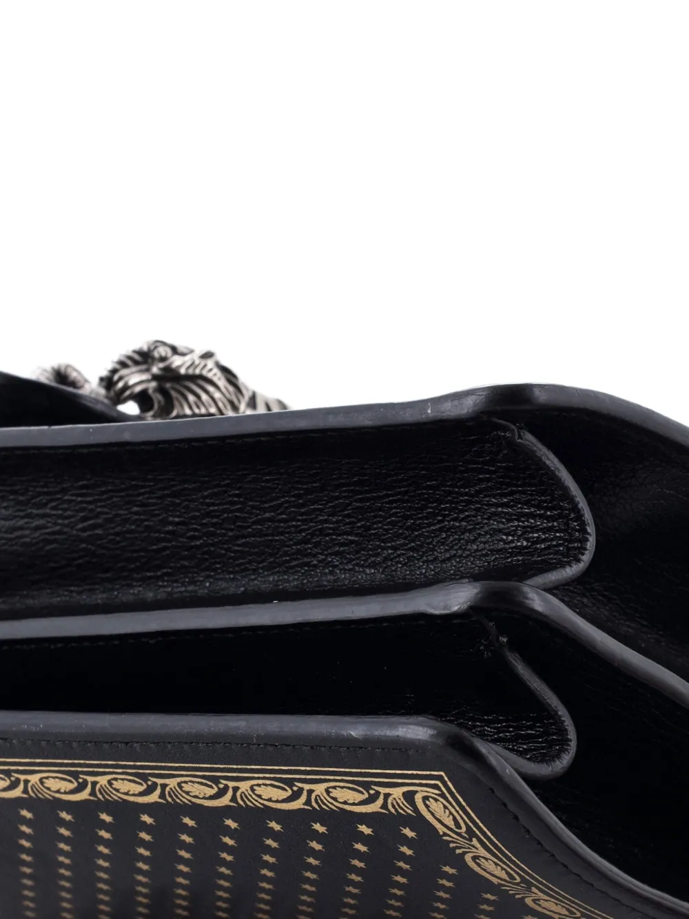 GUCCI Pre-owned Dionysus Bag Limited Edition Printed Leather Medium Shoulder Bag In Black