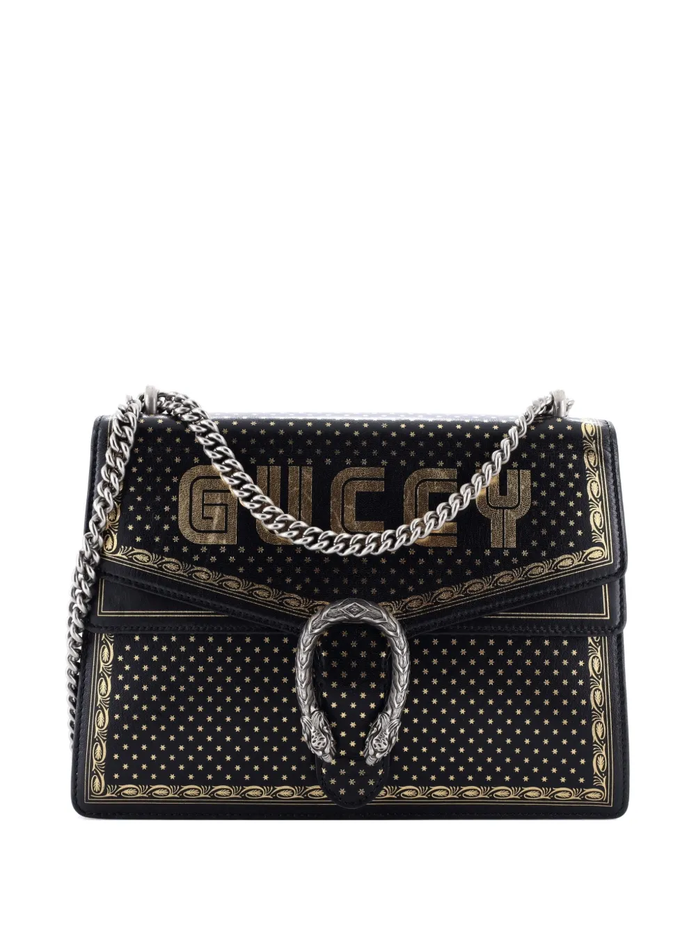 Click to view more detailed imagery on our partner's website Pre-owned Gucci Dionysus Bag Limited Edition Printed Leather Medium Shoulder Bag In Black