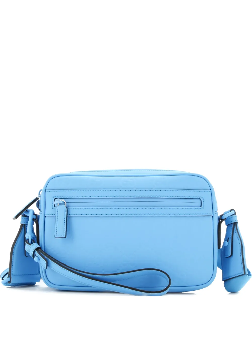 Gucci Pre-Owned Front Zip GG Rubber Effect Leather Small crossbody bag - Blu