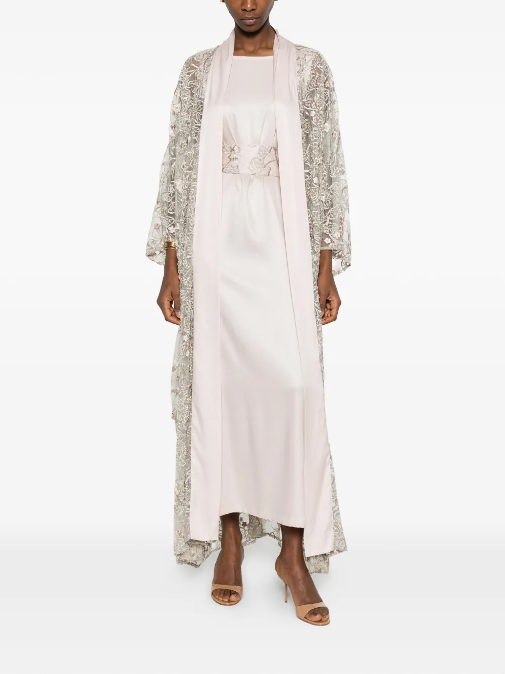 Reem Al Dhaheri Tuniek met geborduurde cape - Beige