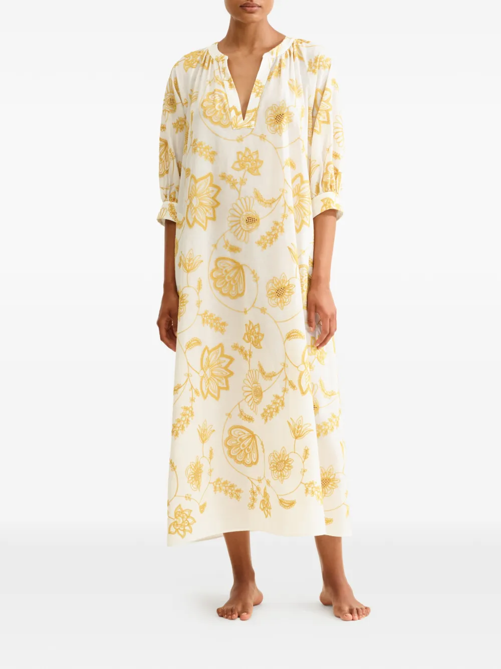  Eres Floral-print Dress - White 