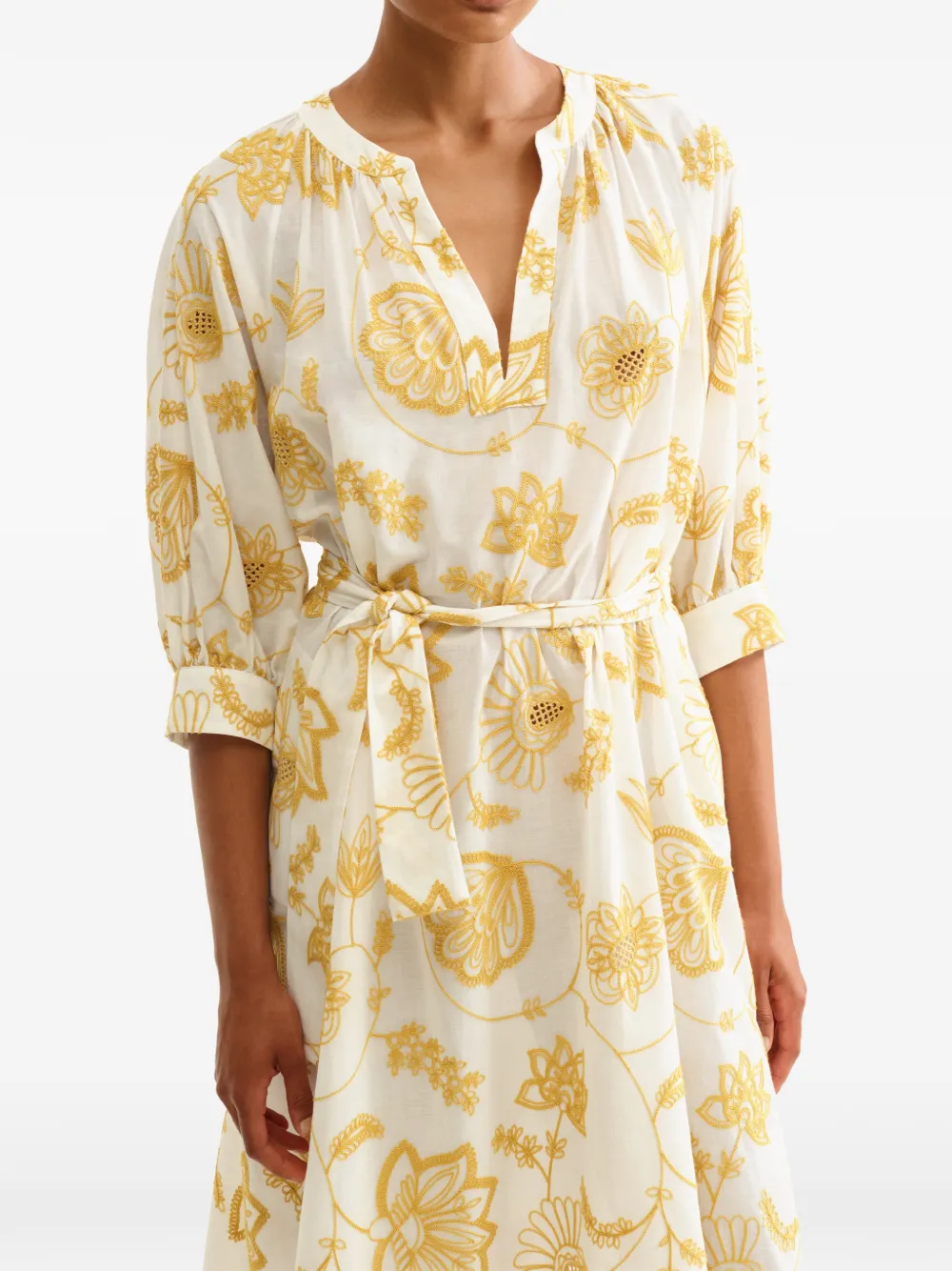 ERES Jurk met bloemenprint Wit