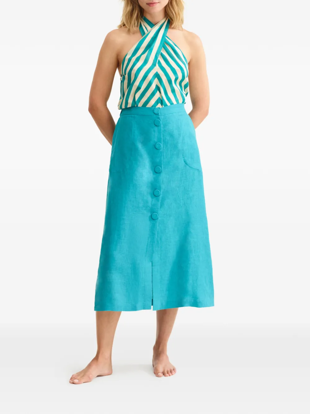 Eres Striped-pattern Halterneck Top In Multi