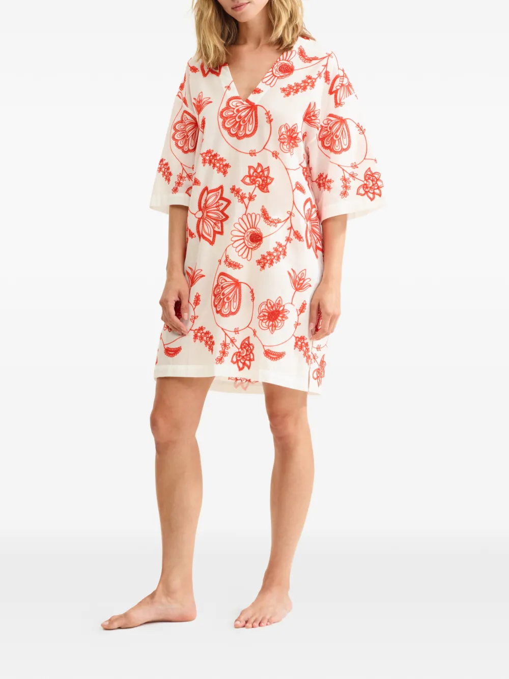 ERES Jurk met bloemenprint Wit