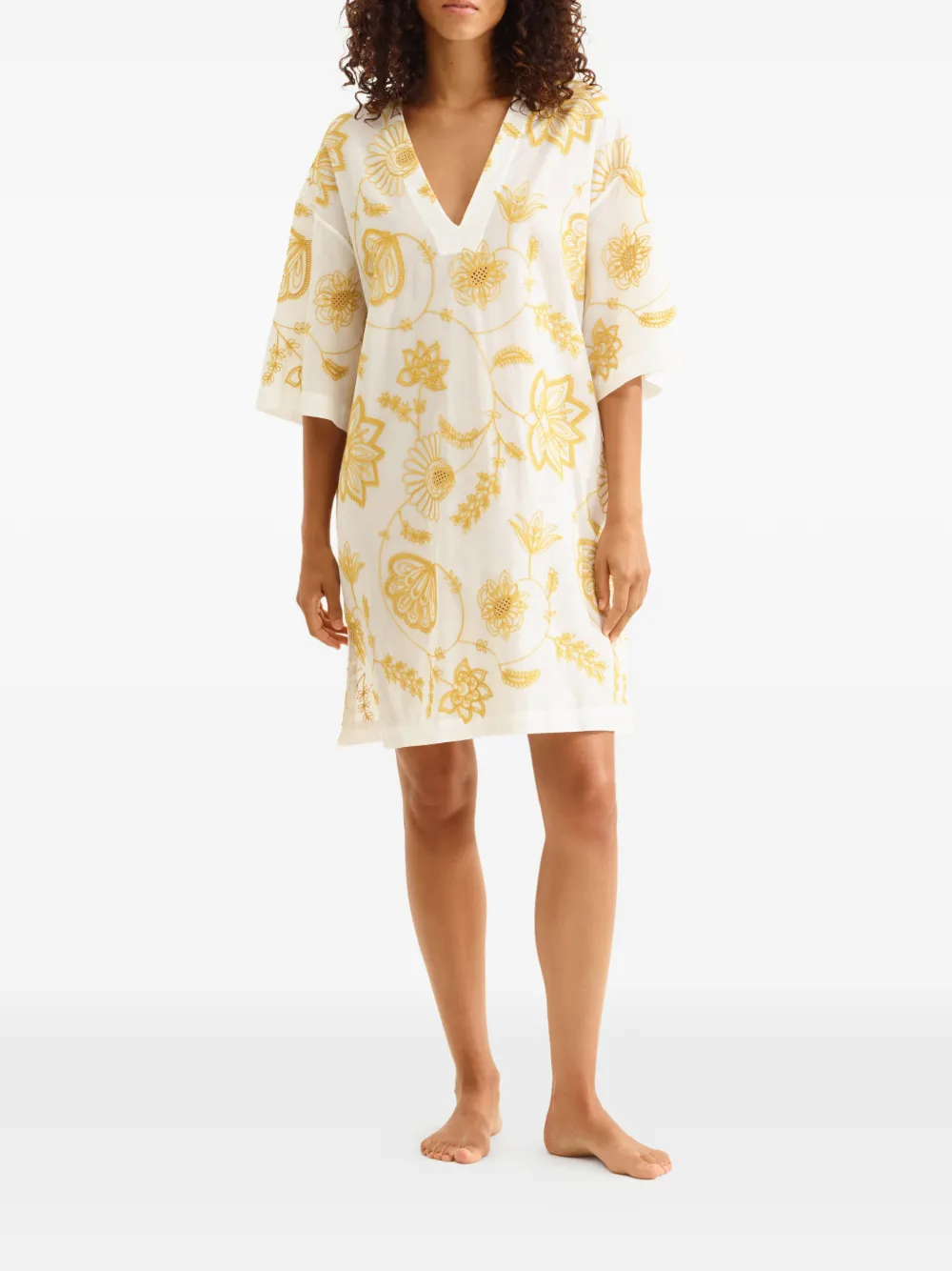  Eres Levia V-neck Mini Dress - Neutrals 