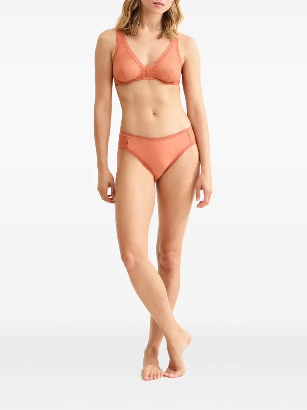  Eres Underwire Triangle Mesh Bra - Pink 