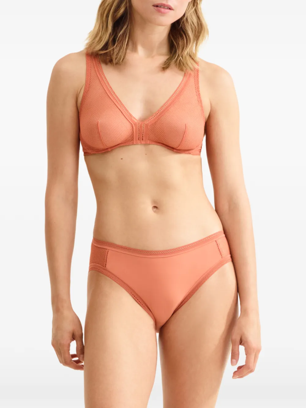 Eres Underwire Triangle Mesh Bra - Pink 