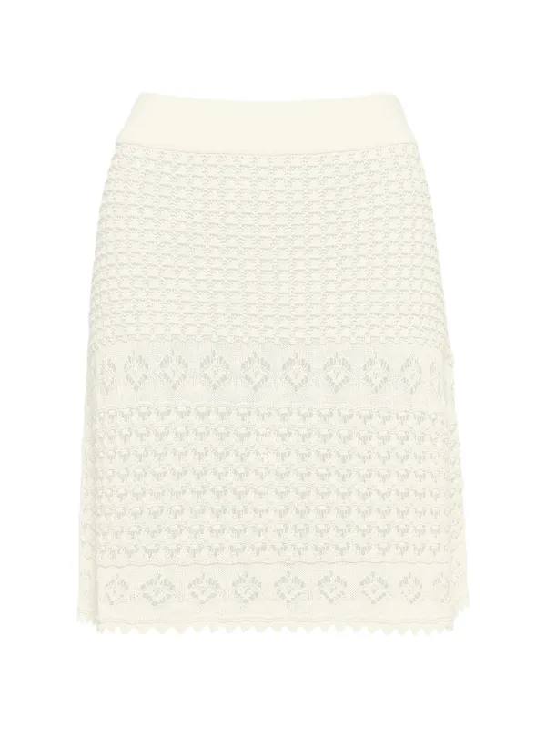 Eres Angela Crocheted Mini Skirt in White